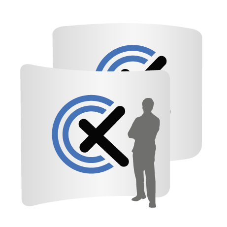 Textilwand ALU | 300er gebogen | beidseitig bedruckt