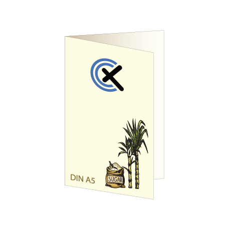 Falzflyer 4-Seiter aus Zuckerrohr | DIN A5 | beidseitig bedruckt