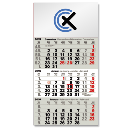 3-Monatskalender für das Folgejahr
