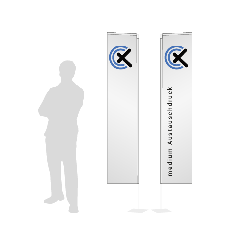 Beachflag Rechteck Austauschdruck | Medium (300 cm) | beidseitig bedruckt