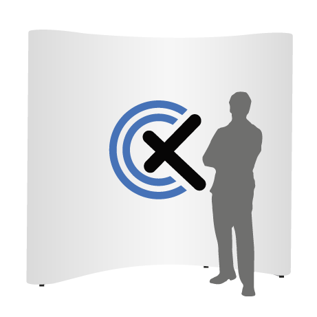 Pop-Up Faltwand | 3 x 3 Felder gebogen | einseitig bedruckt