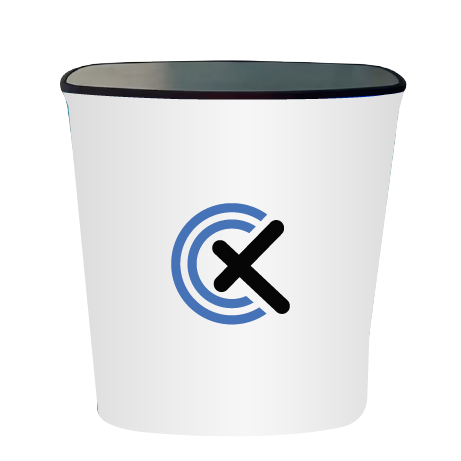 Messetheke ZIPP LED | B 56,5 cm x H 102 cm x T 39,7 cm | bedruckt