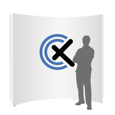 Textilfaltwand | 3 x 3 Felder gebogen | einseitig bedruckt